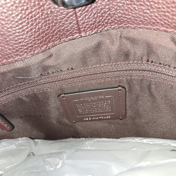 Coach Turnlock Edie Deep Purple Shoulder Bag Handbag Purse - Picture 8 of 9